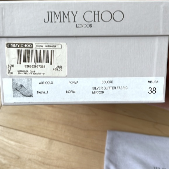 Jimmy Choo Silver Glitter Sandals - Picture 3 of 7